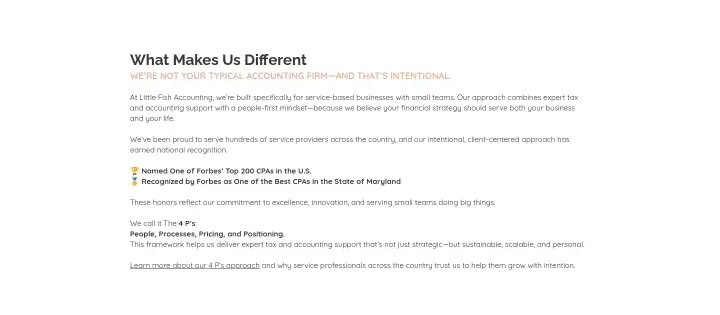 What Makes Us Different on Little Fish Accounting
