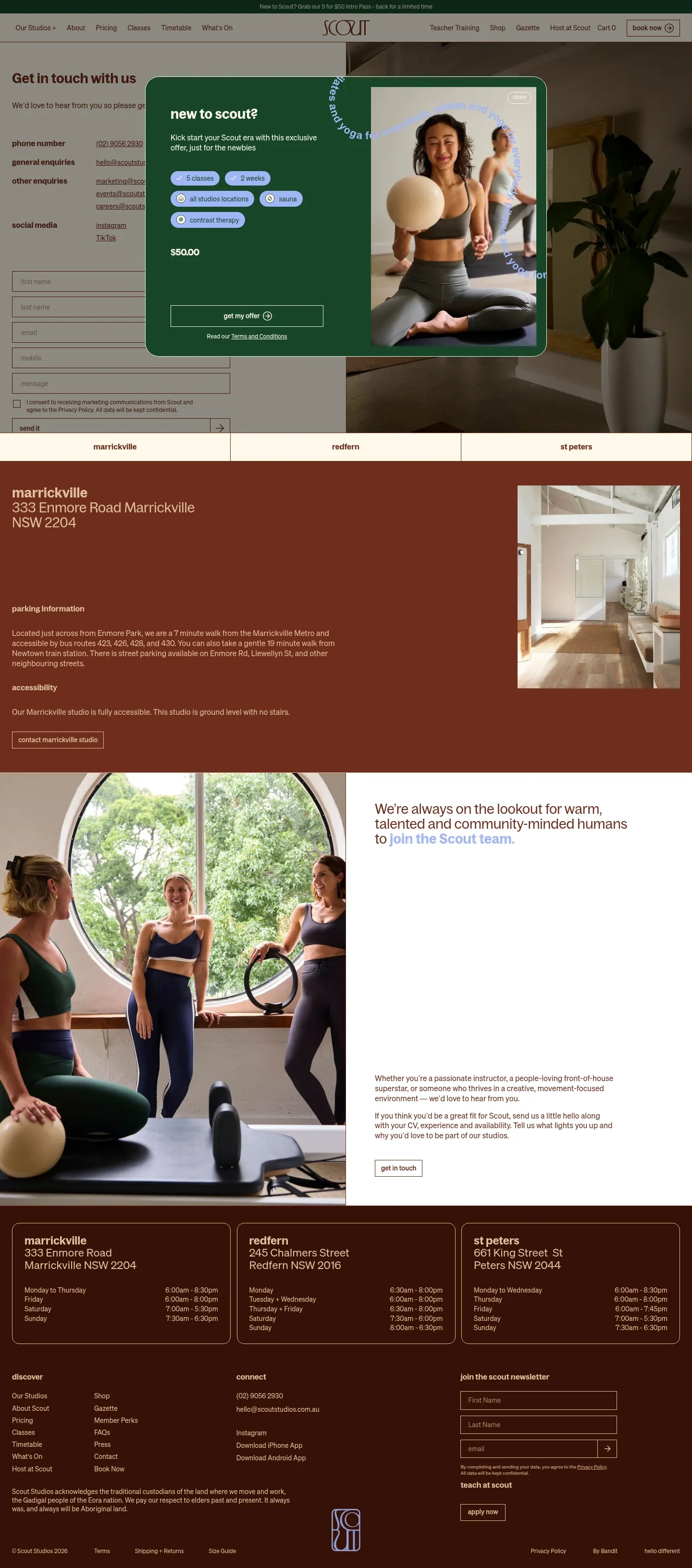 Screenshot of Scout Studios at desktop width