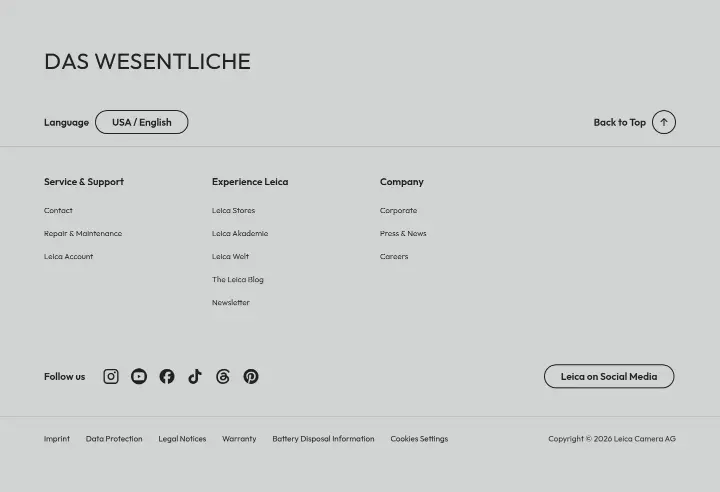 Footer on Leica Camera