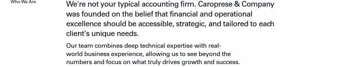 We're not your typical accounting firm… on Caroprese & Company