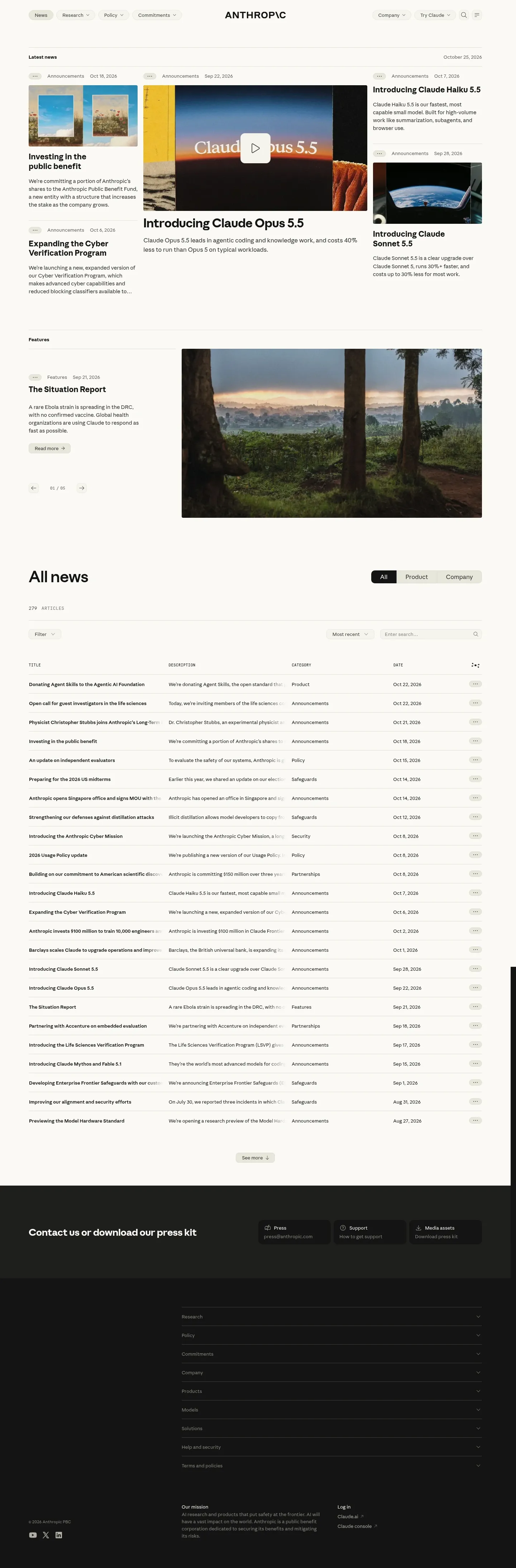 Screenshot of Anthropic at desktop width