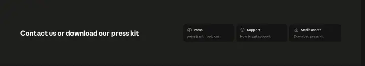 Contact us or download our press kit on Anthropic