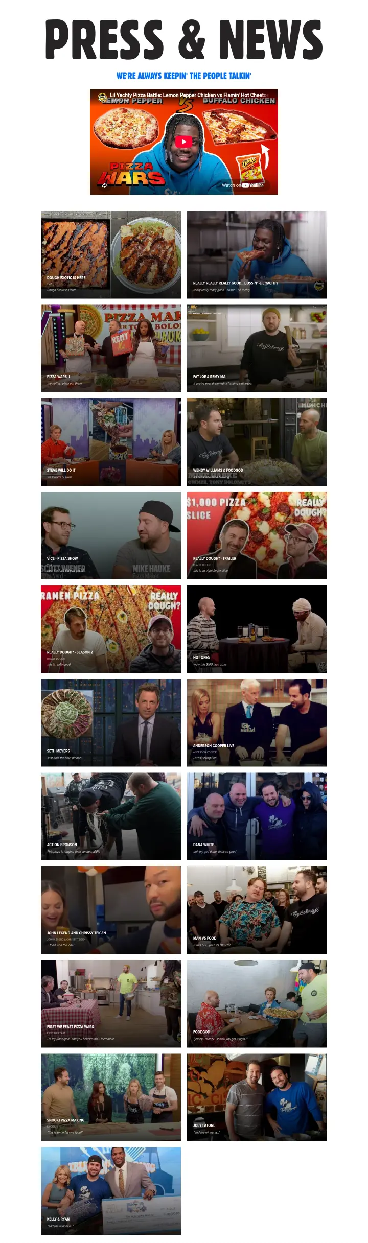 Press & News on Tony Boloney's