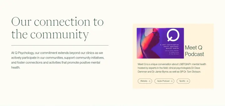 Our connection to the community on Q Psychology