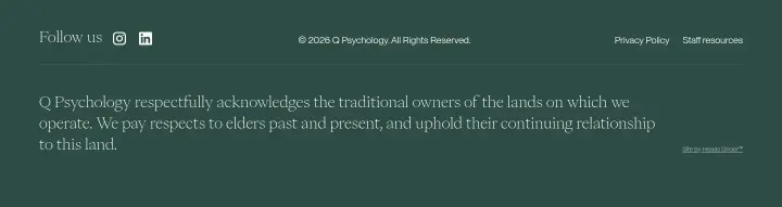 Footer on Q Psychology