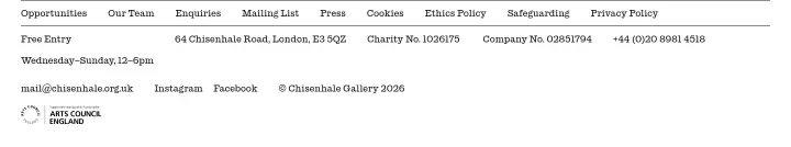 Footer on Chisenhale Gallery