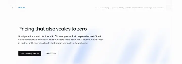 Pricing that also scales to zero on Laravel