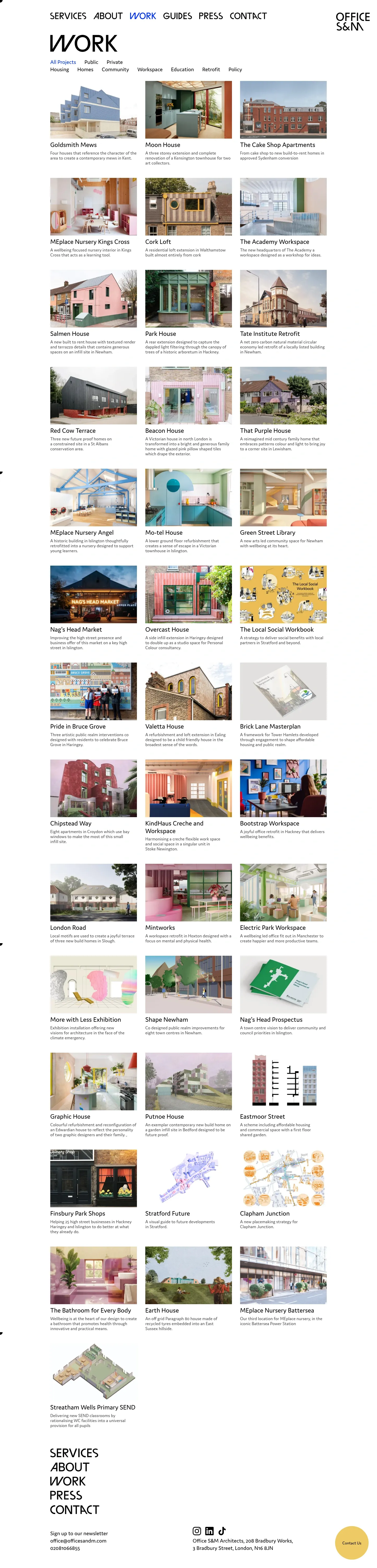 Screenshot of Office S&M at desktop width