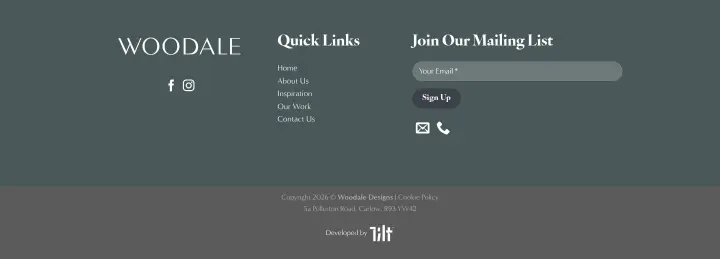 Footer on Woodale Designs