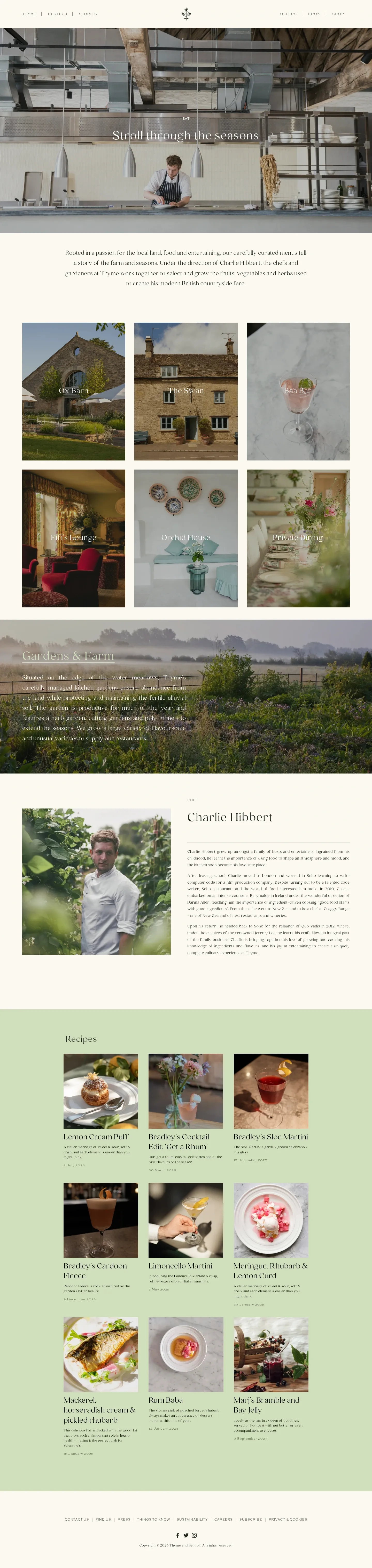 Screenshot of Thyme at desktop width