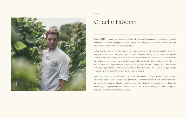 Charlie Hibbert on Thyme