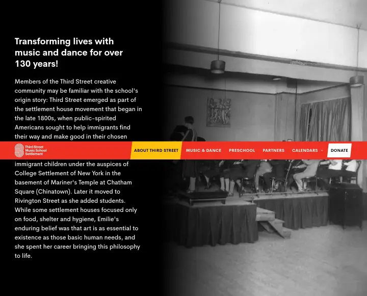 Transforming lives with music and dance for… on Third Street Music School Settlement