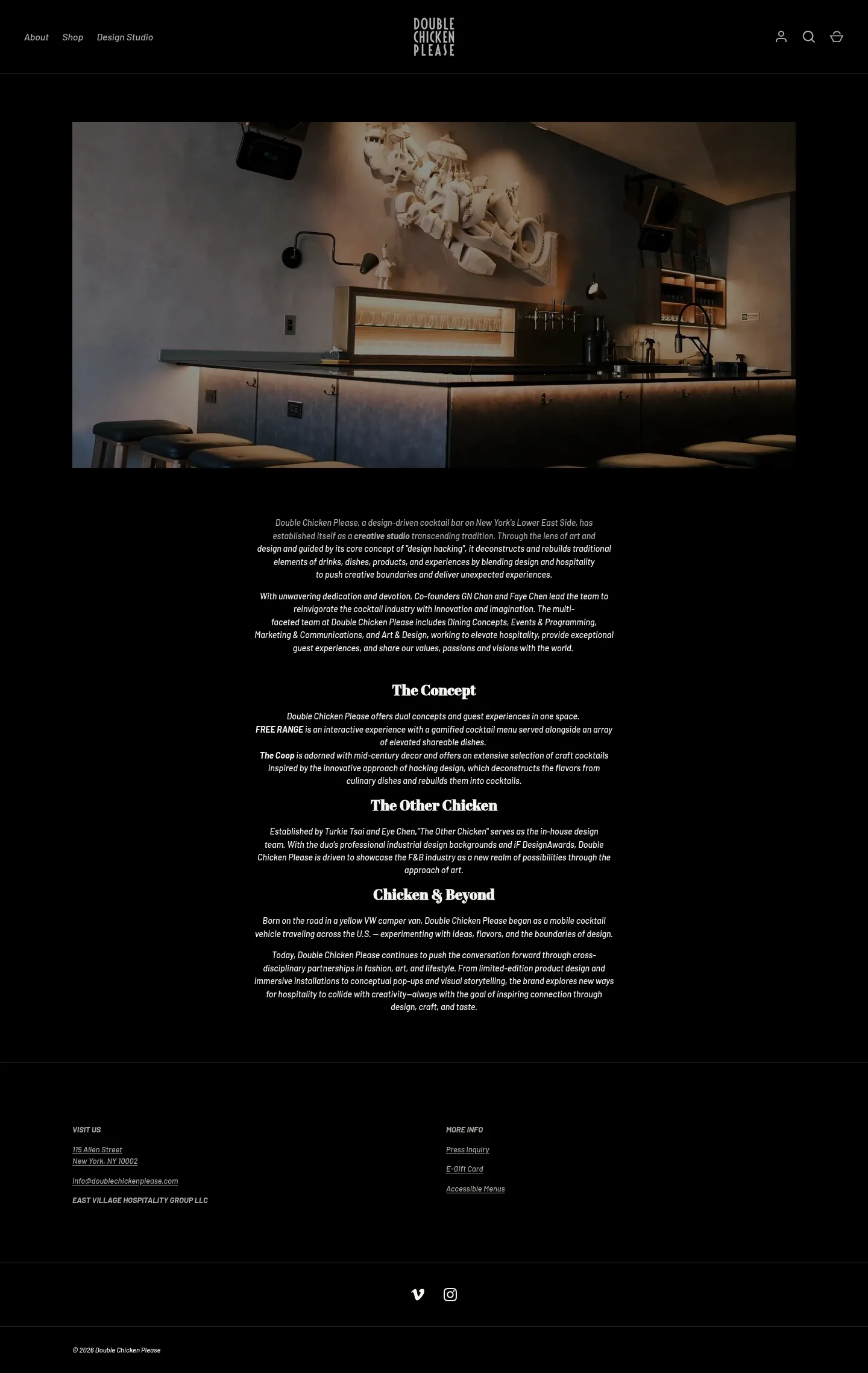 Screenshot of Double Chicken Please at desktop width