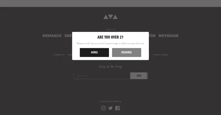 Footer on Threes Brewing