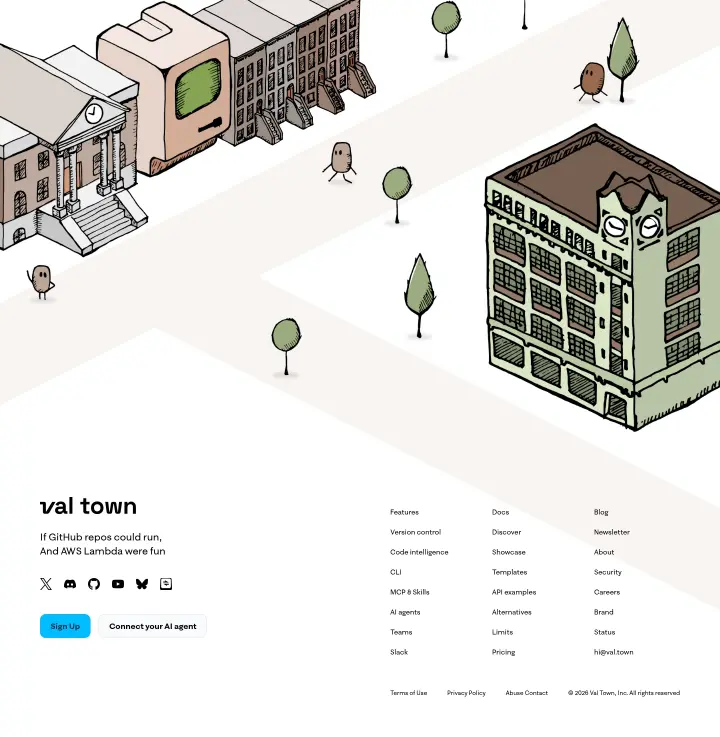 Footer on Val Town