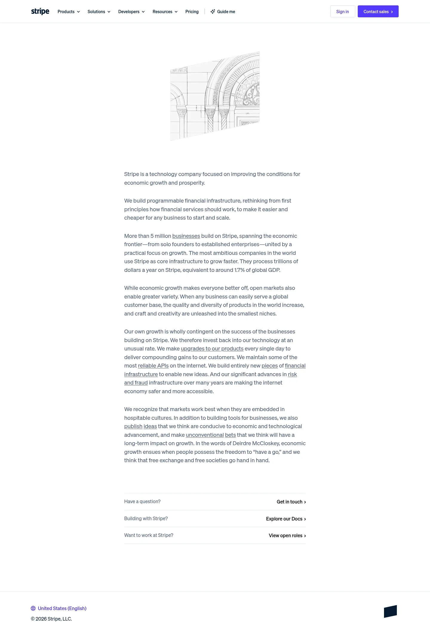 Screenshot of Stripe at desktop width