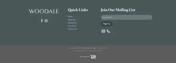 Footer on Woodale Designs