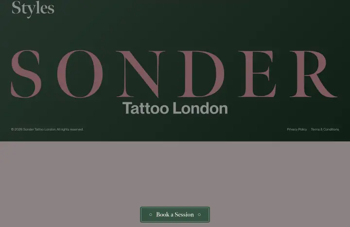Footer on Sonder Tattoo