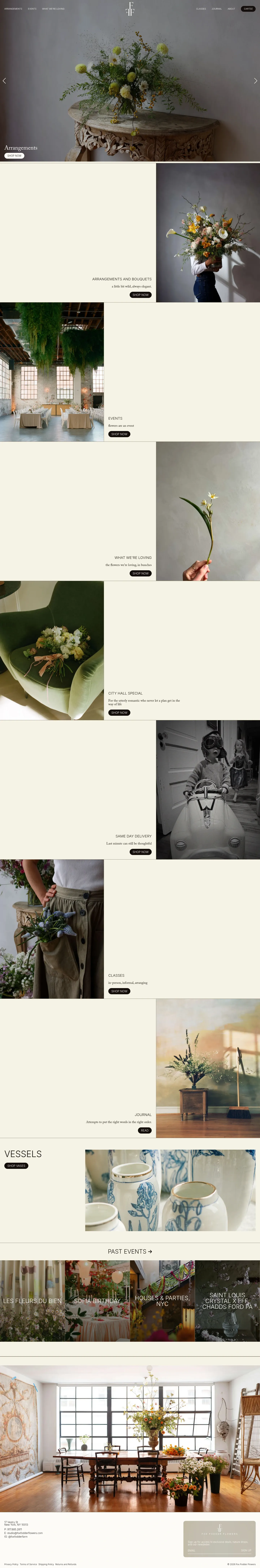 Screenshot of Fox Fodder Flowers at desktop width