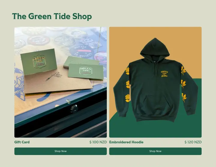 The Green Tide Shop on Green Tide Tattoo