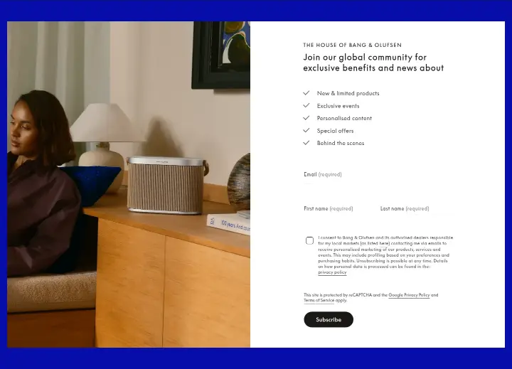 Contact on Bang & Olufsen