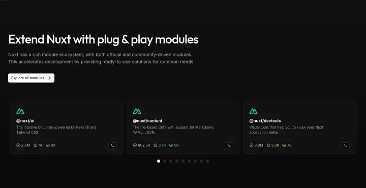 Extend Nuxt with plug & play modules on Nuxt