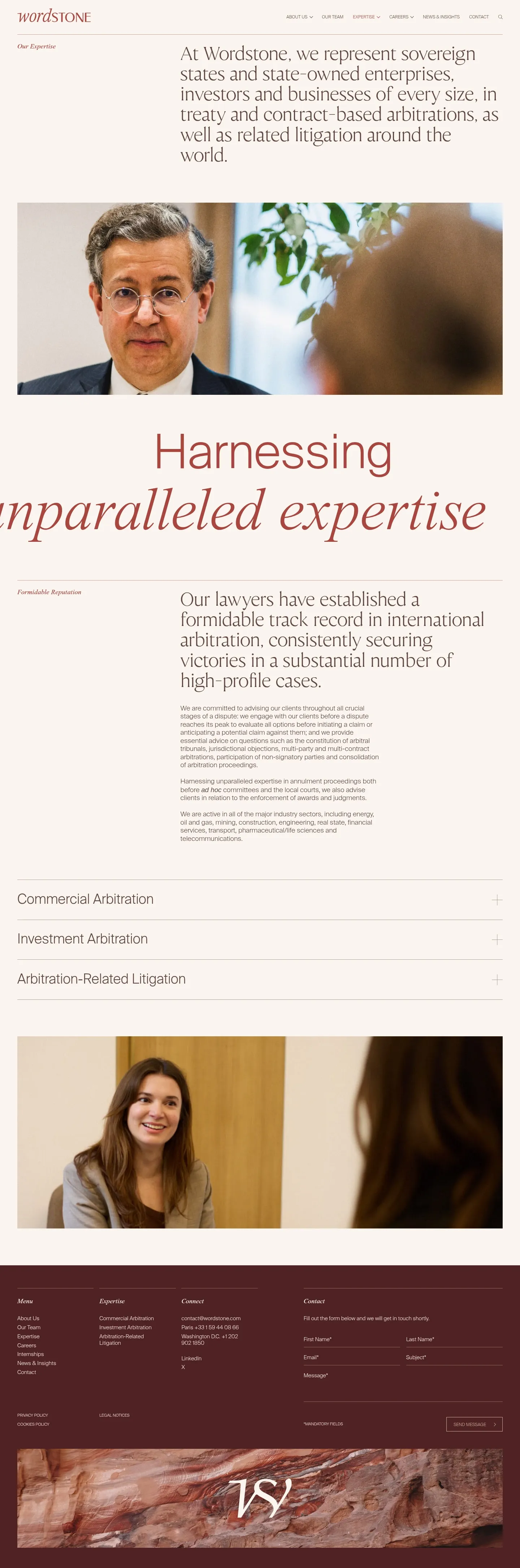 Screenshot of Wordstone Dispute Resolution at desktop width