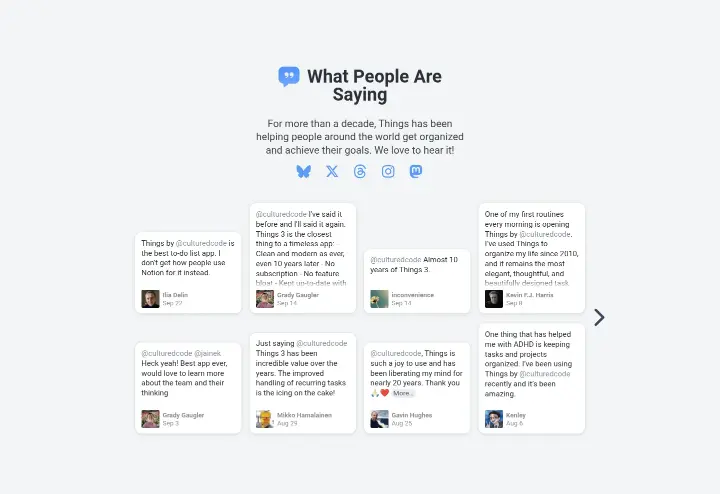 What People Are Saying on Things