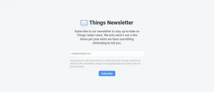 Things Newsletter on Things