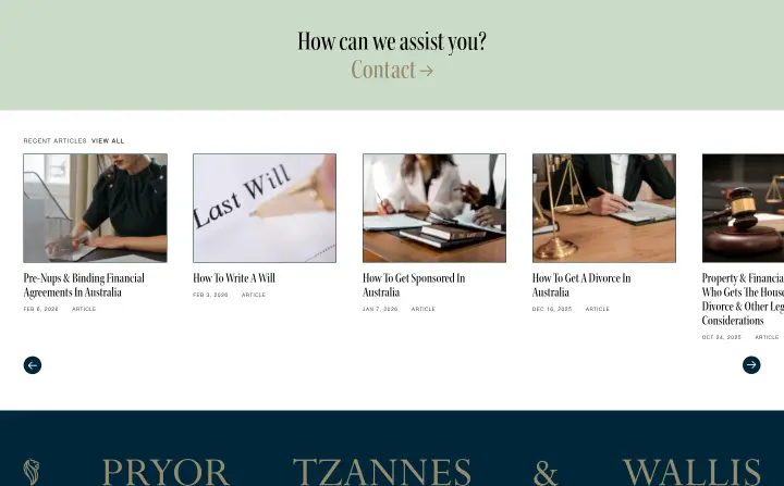 How can we assist you? on Pryor Tzannes & Wallis