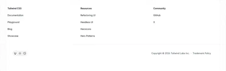 Footer on Tailwind CSS