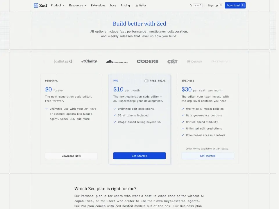 Zed — Pricing