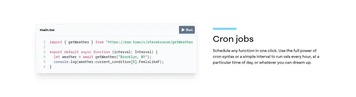 Cron jobs on Val Town