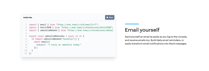 Email yourself on Val Town
