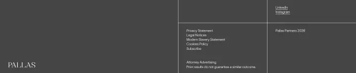Footer on Pallas Partners