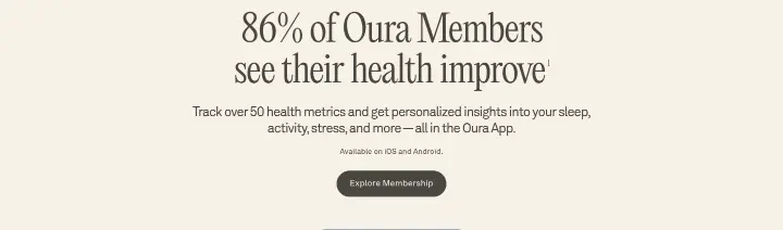 86% of Oura Members see their health improve1 on Oura