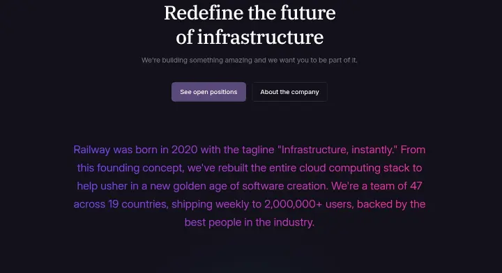 Redefine the future of infrastructure on Railway