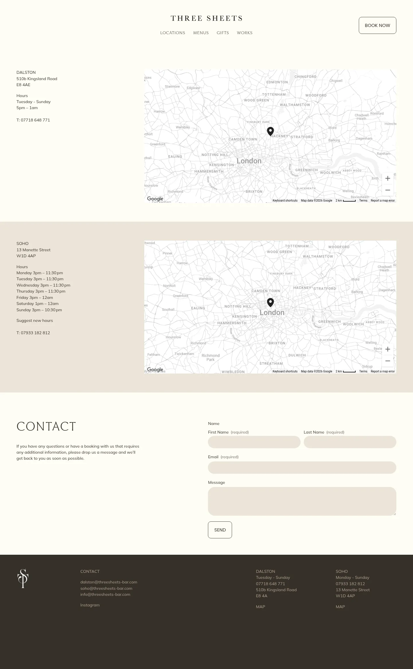 Screenshot of Three Sheets at desktop width