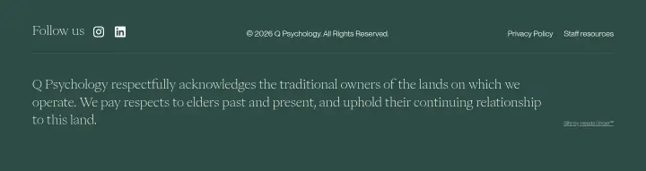 Footer on Q Psychology