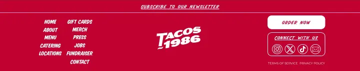 Footer on Tacos 1986
