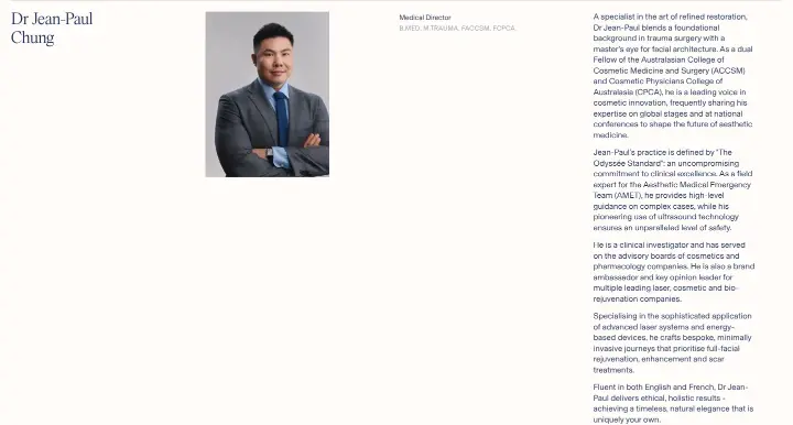 Dr Jean-Paul Chung on Odyssée Clinic