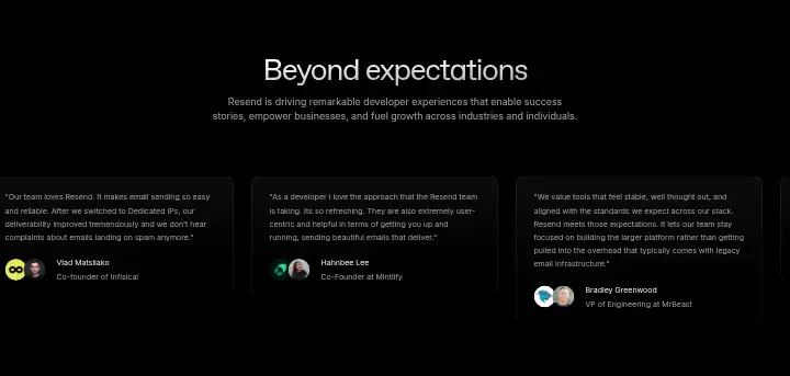 Beyond expectations on Resend