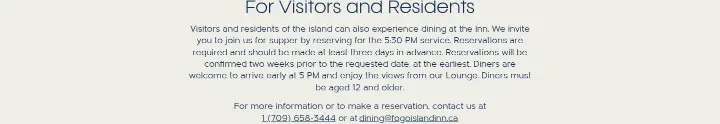 For Visitors and Residents on Fogo Island Inn