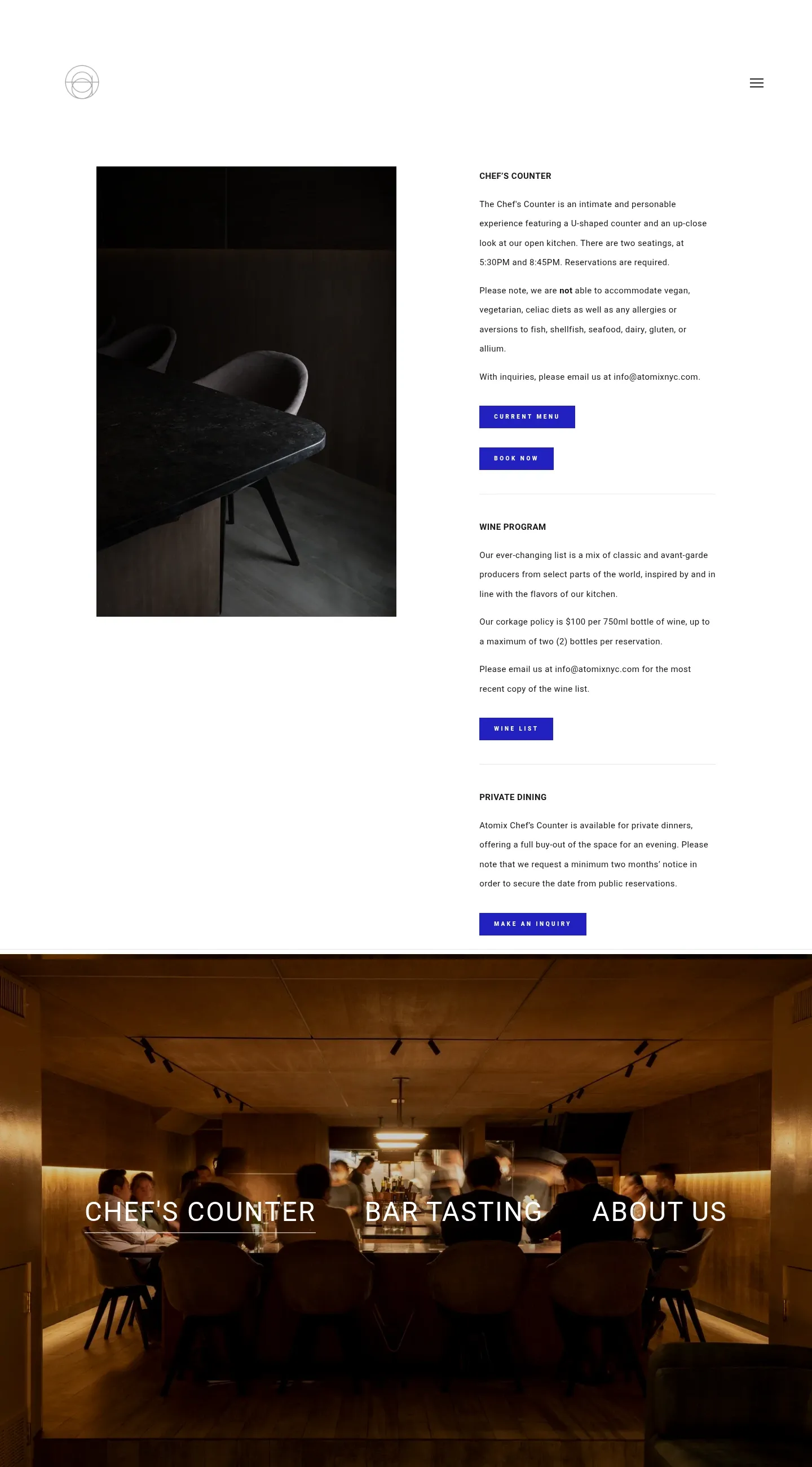 Screenshot of Atomix at desktop width