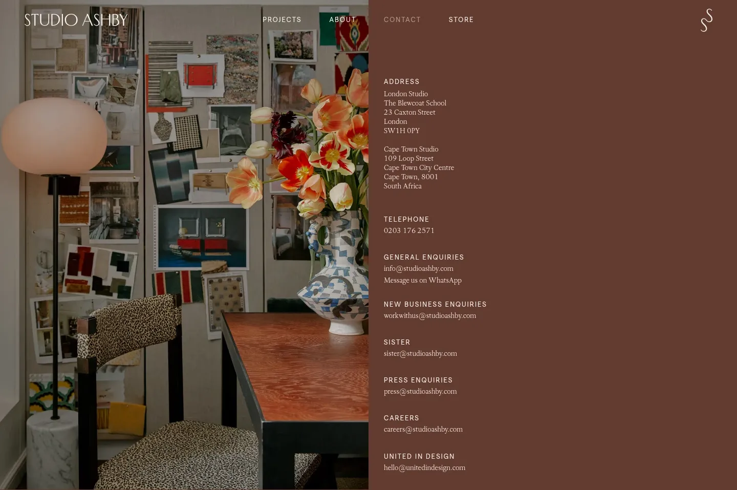 Screenshot of Studio Ashby at desktop width