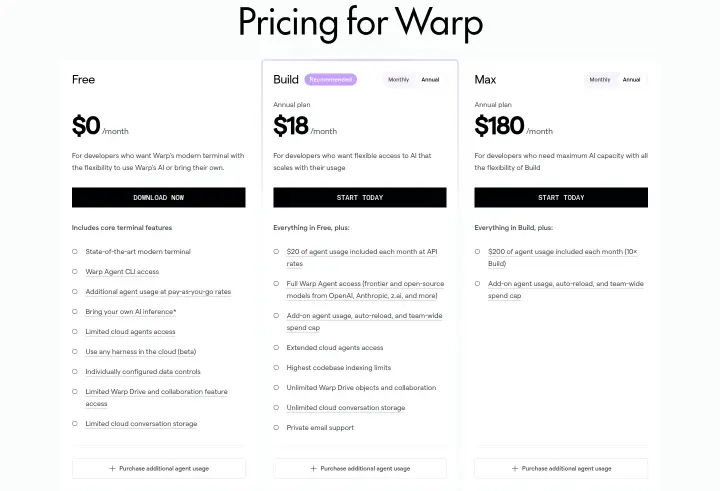Pricing for Warp on Warp