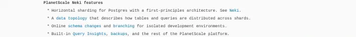 PlanetScale Neki features on PlanetScale