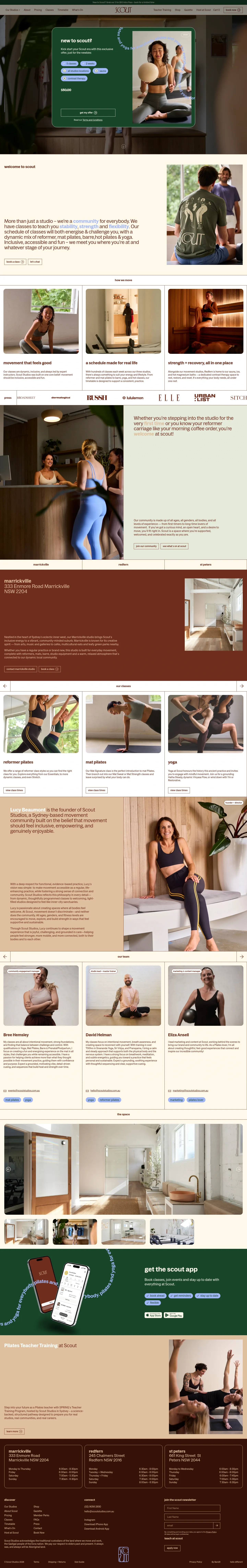 Screenshot of Scout Studios at desktop width