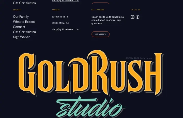 Footer on Gold Rush Tattoo