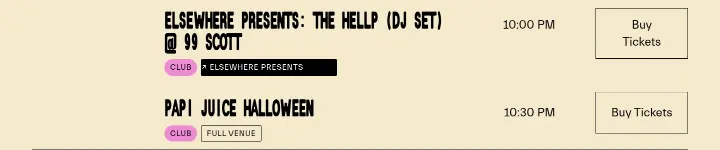 Papi Juice Halloween club Full Venue on Elsewhere